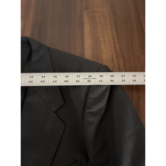 Vintage Foreman & Clark Men's Dark Gray Plaid Suit Jacket 44L with Pants 39L - Picture 14 of 16